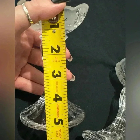 Vintage Rose Cottage Frosted Etched Glass Candlesticks Grannycore Cottagecore - Picture 7 of 13